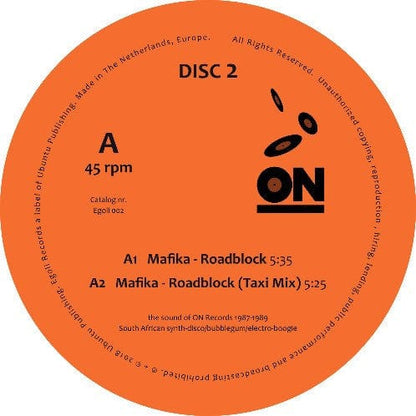 Mafika - The Sound Of On Records 1987-1989 (12") Egoli Records Vinyl
