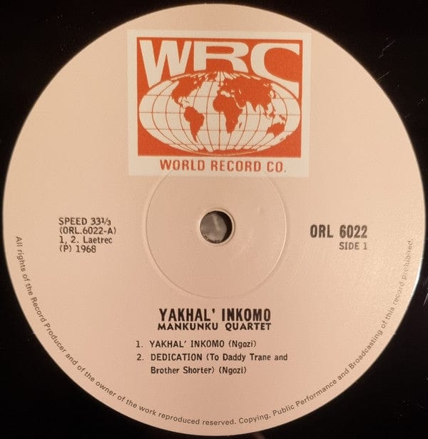 Mankunku Quartet - Yakhal' Inkomo (LP) World Record Co.,Mr Bongo Vinyl 7119691281315