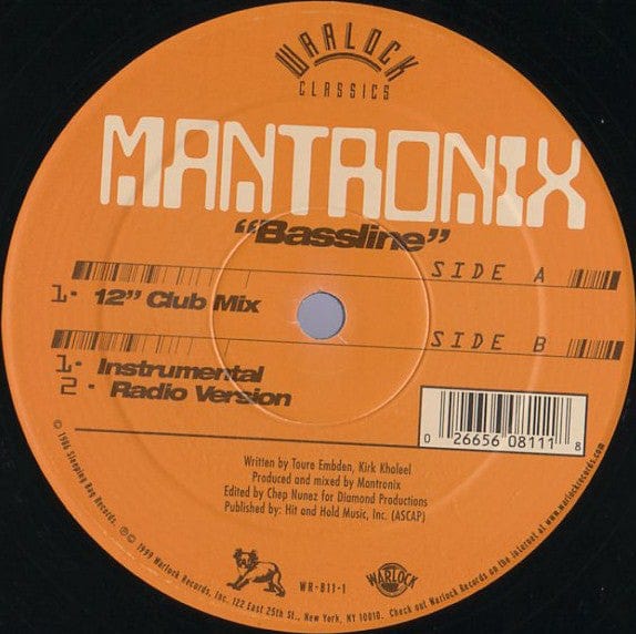 Mantronix - Bassline (12", RE, Gre) on Warlock Classics at Further Records