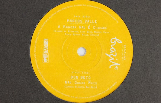 Marcos Valle / Don Beto - A Paraiba Não É Chicago / Não Quero Mais  (7") Mr Bongo Vinyl