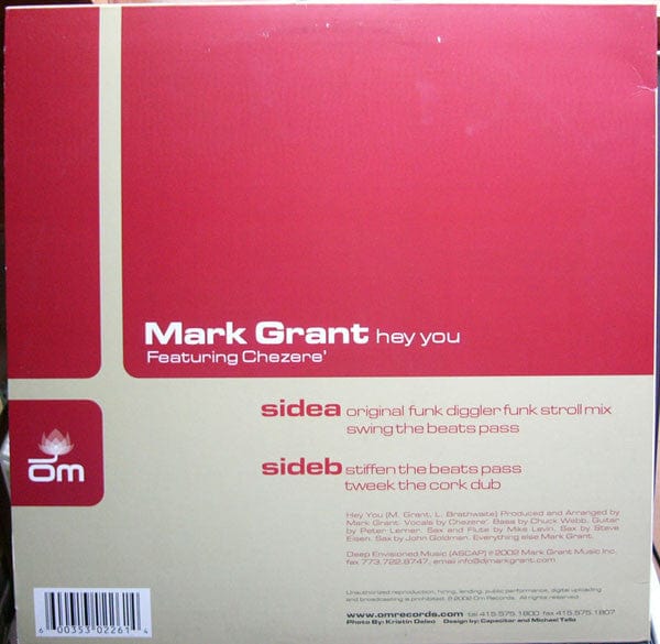 Mark Grant Featuring Chezere'* - Hey You (12") OM Records Vinyl 60035322614
