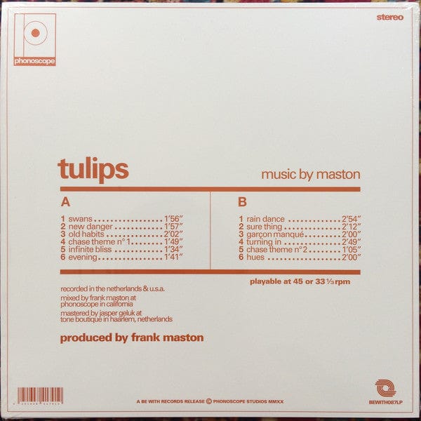 Maston - Tulips (LP) Be With Records Vinyl 4251648417910