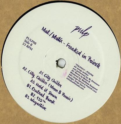 Mat/Matix - Freaked In Private (12") Pulp (2) Vinyl