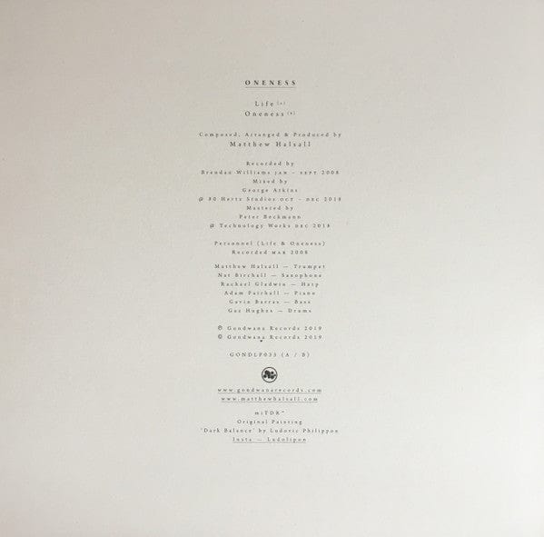 Matthew Halsall - Oneness (3xLP) Gondwana Records Vinyl 5050580708686