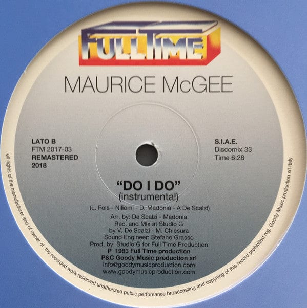 Maurice McGee - Do I Do (12", Num, RE, RM) on Full Time Records at Further Records