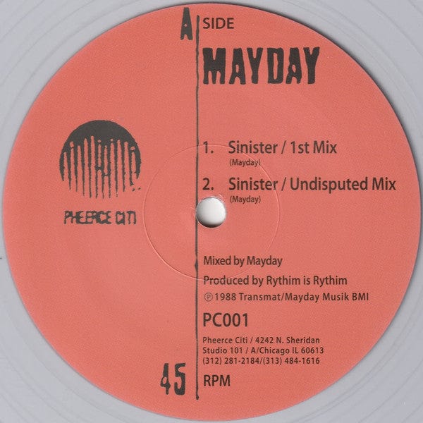Mayday - Sinister (12") Pheerce Citi Vinyl