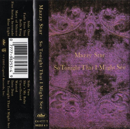 Mazzy Star – So Tonight That I Might See (Cassette, Capitol Records, 1993) Front Cover