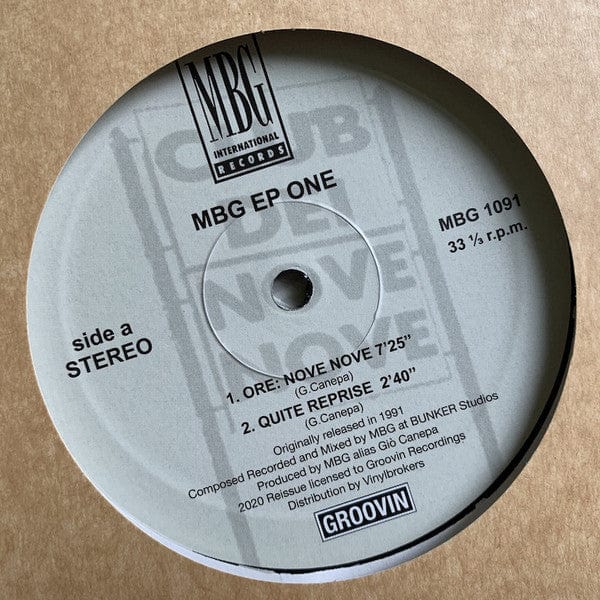 MBG - EP One (12", EP, RE) on MBG International Records at Further Records