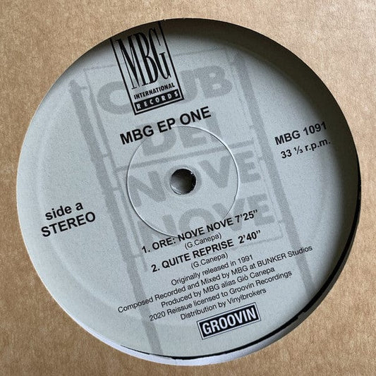 MBG - EP One (12", EP, RE) on MBG International Records at Further Records