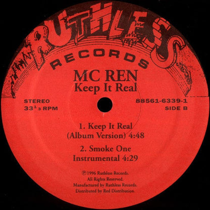 MC Ren - Keep It Real (12") Ruthless Records, Relativity