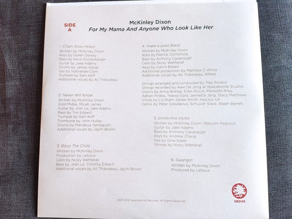 McKinley Dixon – For My Mama And Anyone Who Look Like Her (LP, Mango, Spacebomb Records, 2021) Image 4