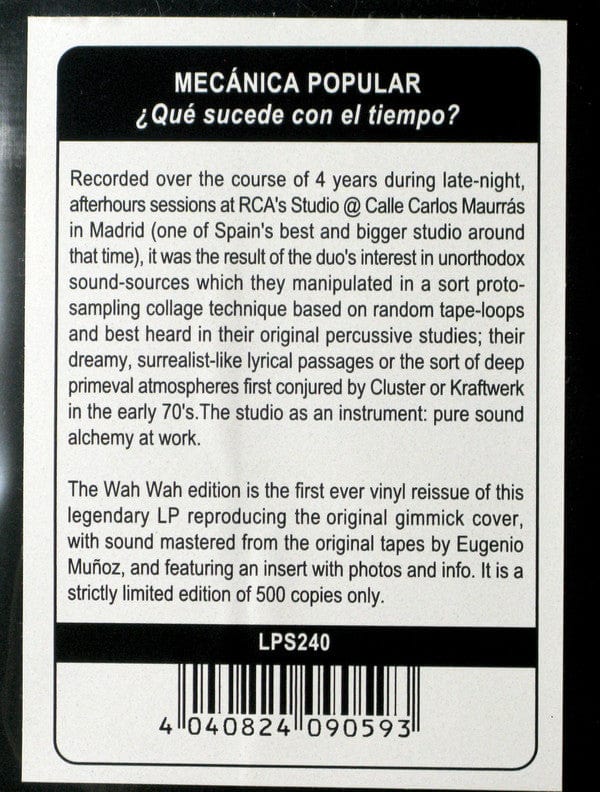 Mecanica Popular (2) - ¿Qué Sucede Con El Tiempo? (LP) Wah Wah Records Vinyl 4040824090593