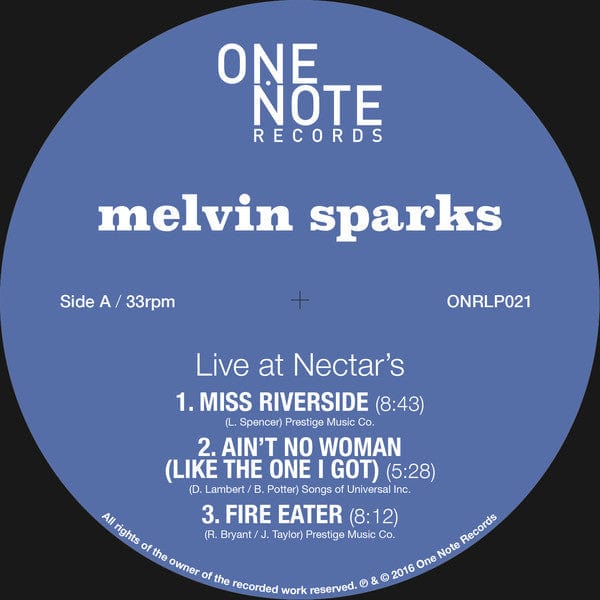 Melvin Sparks - Live at Nectar's (LP) One Note Records