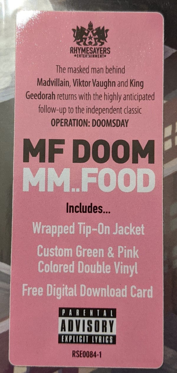 MM..Food (2021) • MF DOOM • Green/Pink Colored deals Vinyl