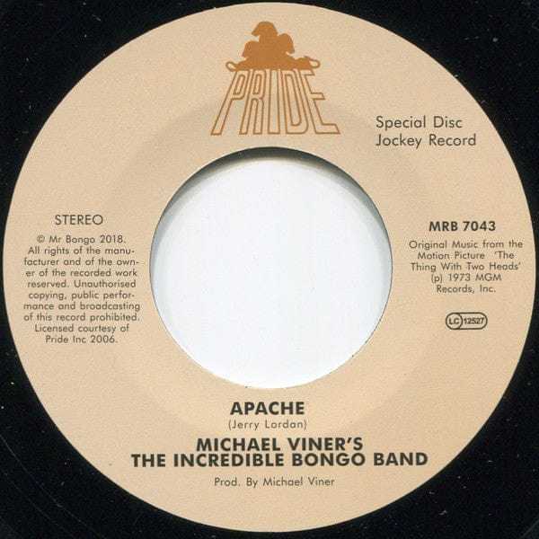 Michael Viner's The Incredible Bongo Band* - Bongo Rock '73 (7") Mr Bongo,Pride Vinyl 5024017003774