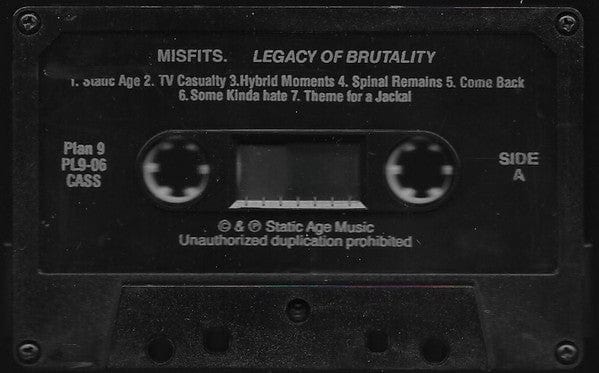 Misfits - Legacy Of Brutality (Cassette) Plan 9 Cassette