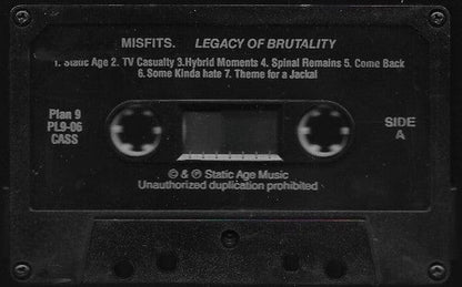 Misfits - Legacy Of Brutality (Cassette) Plan 9 Cassette