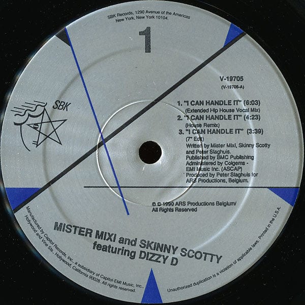 Mister Mixi & Skinny Scotty Featuring Dizzy D - I Can Handle It (12") SBK Records Vinyl 077771970511