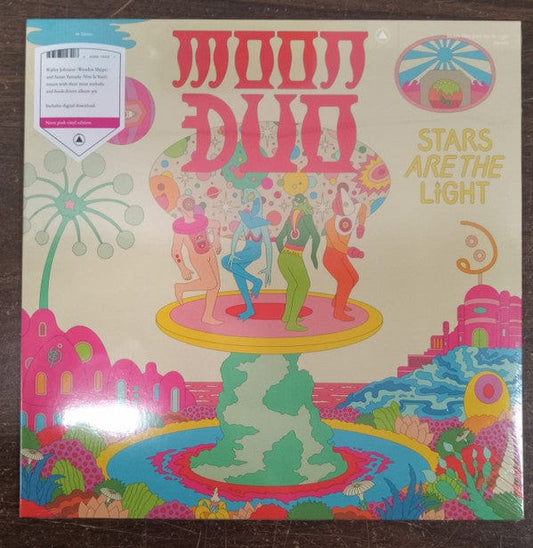 Moon Duo – Stars Are The Light (LP, Neon Pink, Tan Sleeve, Sacred Bones Records, 2022) Front Cover