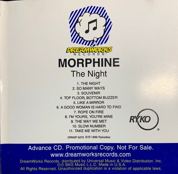 Morphine (2) - The Night (CD) DreamWorks Records CD