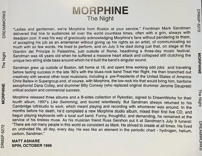 Morphine – The Night (CD, DreamWorks Records, 2000) Image 3