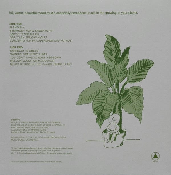 Mort Garson – Mother Earth's Plantasia (LP, Caladium pink and green, Sacred Bones Records, 2022) Back Cover