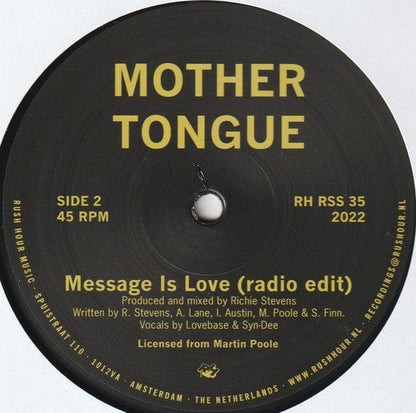 Mother Tongue (4) - The Message Is Love (12") Rush Hour (4) Vinyl