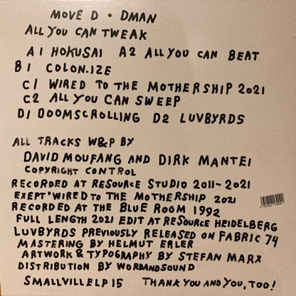 Move D & D-Man - All You Can Tweak (2x12") Smallville Records Vinyl 4251804139090