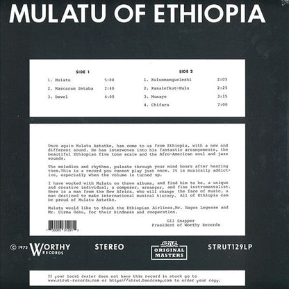 Mulatu Astatke – Mulatu Of Ethiopia (LP, Strut, 2017) Back Cover