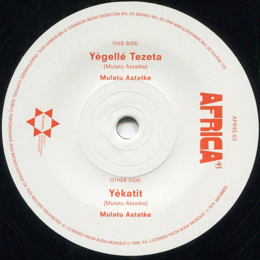 Mulatu Astatke - Yègellé Tezeta / Yèkatit (7") Mr Bongo Vinyl 7119691216270
