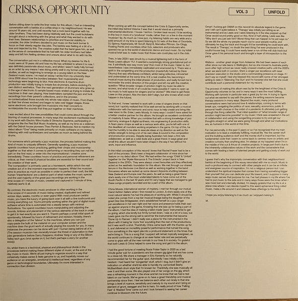 Myele Manzanza - Crisis & Opportunity (Vol 3) (Unfold) (LP) Deep Matter Vinyl 3663729213297