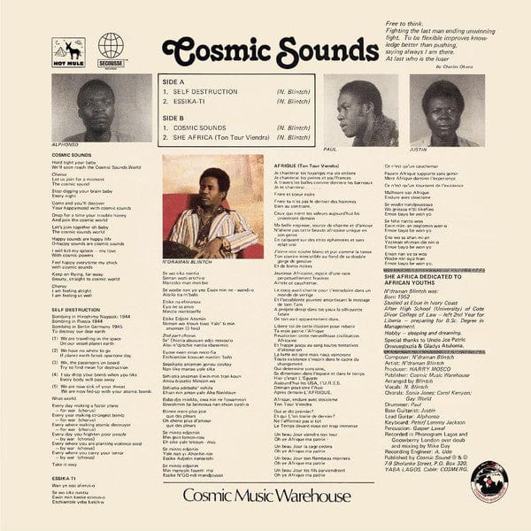 N'draman Blintch - Cosmic Sounds (LP) Hot Mule,Secousse,Cosmic Sounds (2) Vinyl