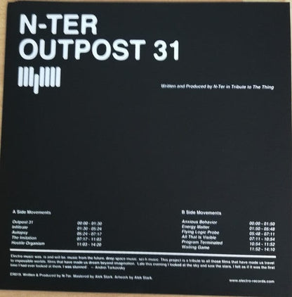 N-ter - Outpost 31 (12") Electro Records (2) Vinyl