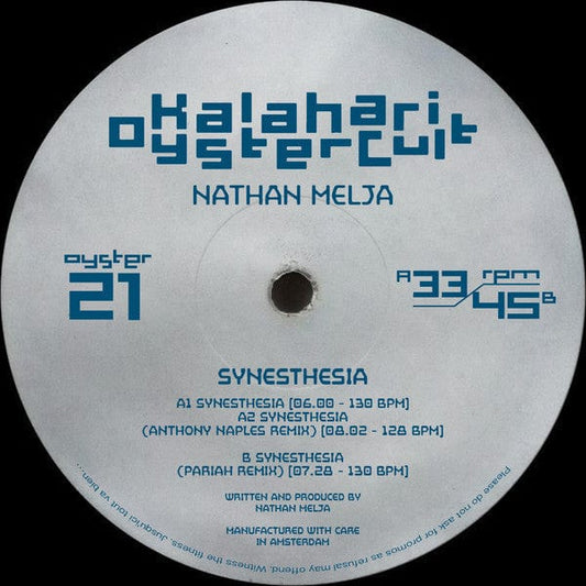 Nathan Melja - Synesthesia (12") Kalahari Oyster Cult