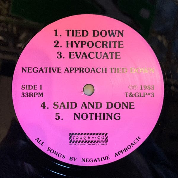 Negative Approach - Tied Down (LP) Touch And Go Vinyl 036172070312
