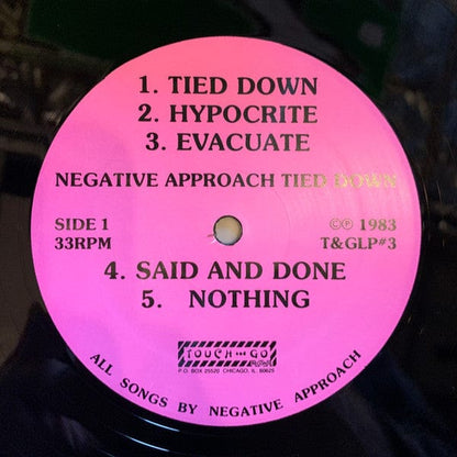 Negative Approach - Tied Down (LP) Touch And Go Vinyl 036172070312