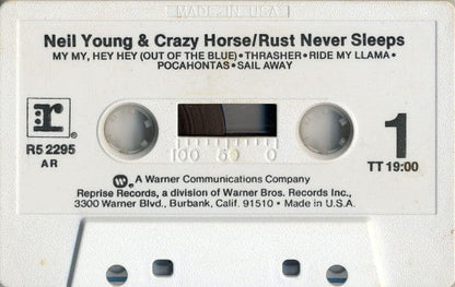 Neil Young & Crazy Horse - Rust Never Sleeps (Cassette) Reprise Records,Reprise Records Cassette