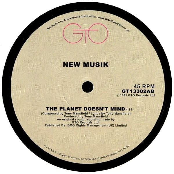 New Musik - The Planet Doesn't Mind / 24 Hours From Culture - Part II (12") GTO Vinyl