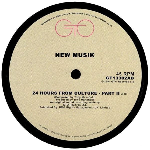 New Musik - The Planet Doesn't Mind / 24 Hours From Culture - Part II (12") GTO Vinyl