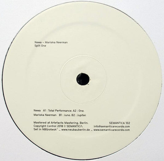 Newa (3), Mariska Neerman - Split One (12") Semantica Records Vinyl