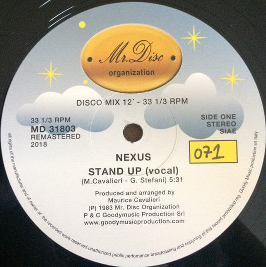 Nexus (9) - Stand Up (12", Maxi, Num, RM) on Mr. Disc Organization at Further Records