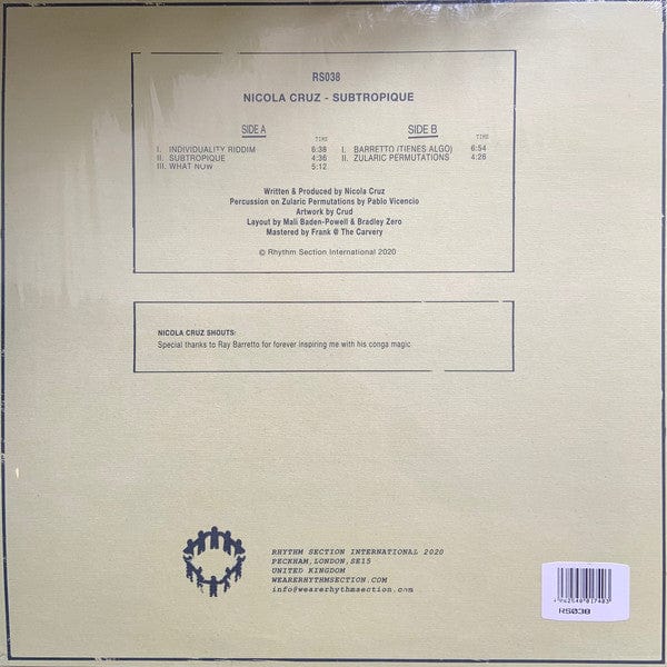 Nicola Cruz - Subtropique (12") Rhythm Section International Vinyl 4062548017403