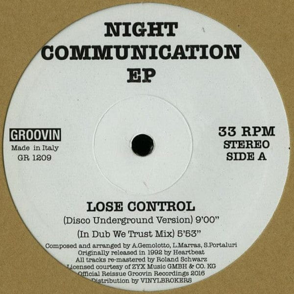 Night Communication - Night Communication EP (12") Groovin Recordings Vinyl