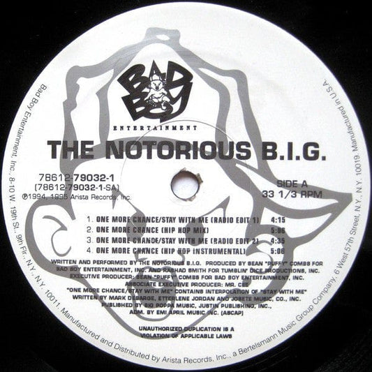 Notorious B.I.G. - One More Chance (12") Bad Boy Entertainment