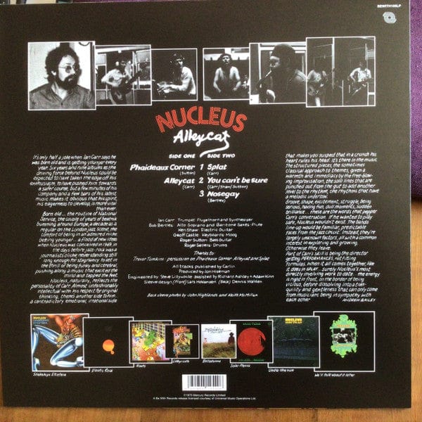 Nucleus – Alleycat (LP, Be With Records, 2022) Back Cover