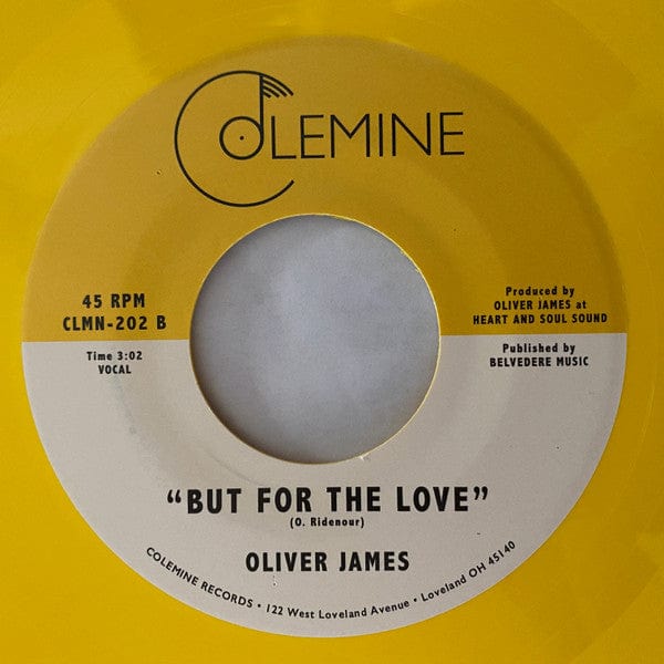 Oliver James (7) - One and Only / But For The Love (7") Colemine Records Vinyl 674862657452