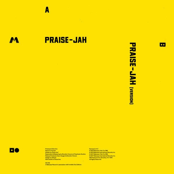 Oluko Imo - Praise-Jah (12") Invisible City Editions Vinyl