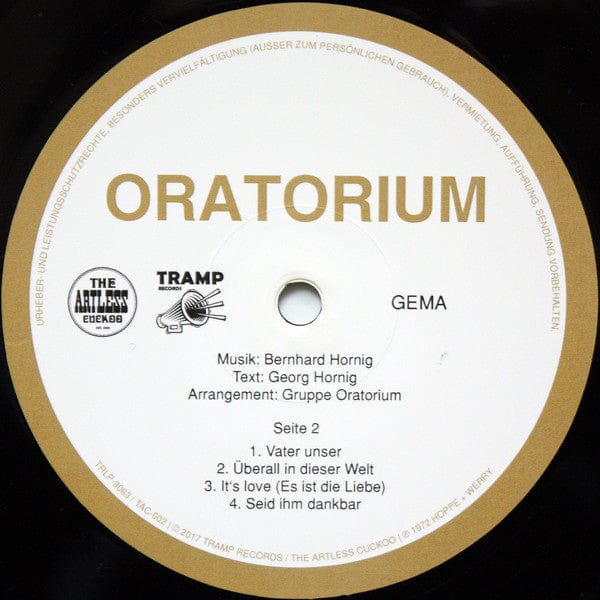 Oratorium - Oratorium (LP, Album, Ltd, Num, RE) Tramp Records, The Artless Cuckoo