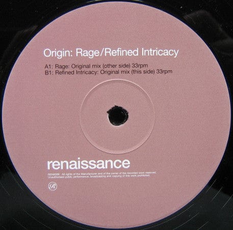 Origin - Rage / Refined Intricacy (2x12", Promo, Gat) Renaissance, Renaissance