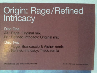 Origin - Rage / Refined Intricacy (2x12", Promo, Gat) Renaissance, Renaissance